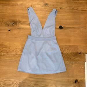 Superdown periwinkle mini dress with plunging neckline and open back